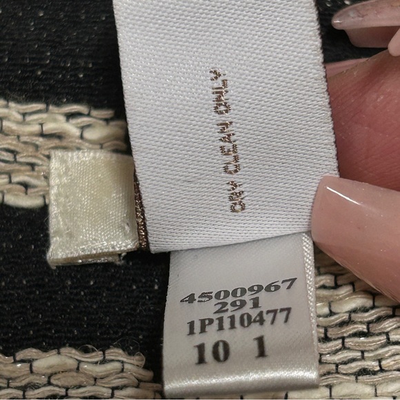 Chico's Size 2 Abstract Print Open Front 3/4 Sleeves Lined Blazer Jacket - Picture 8 of 8